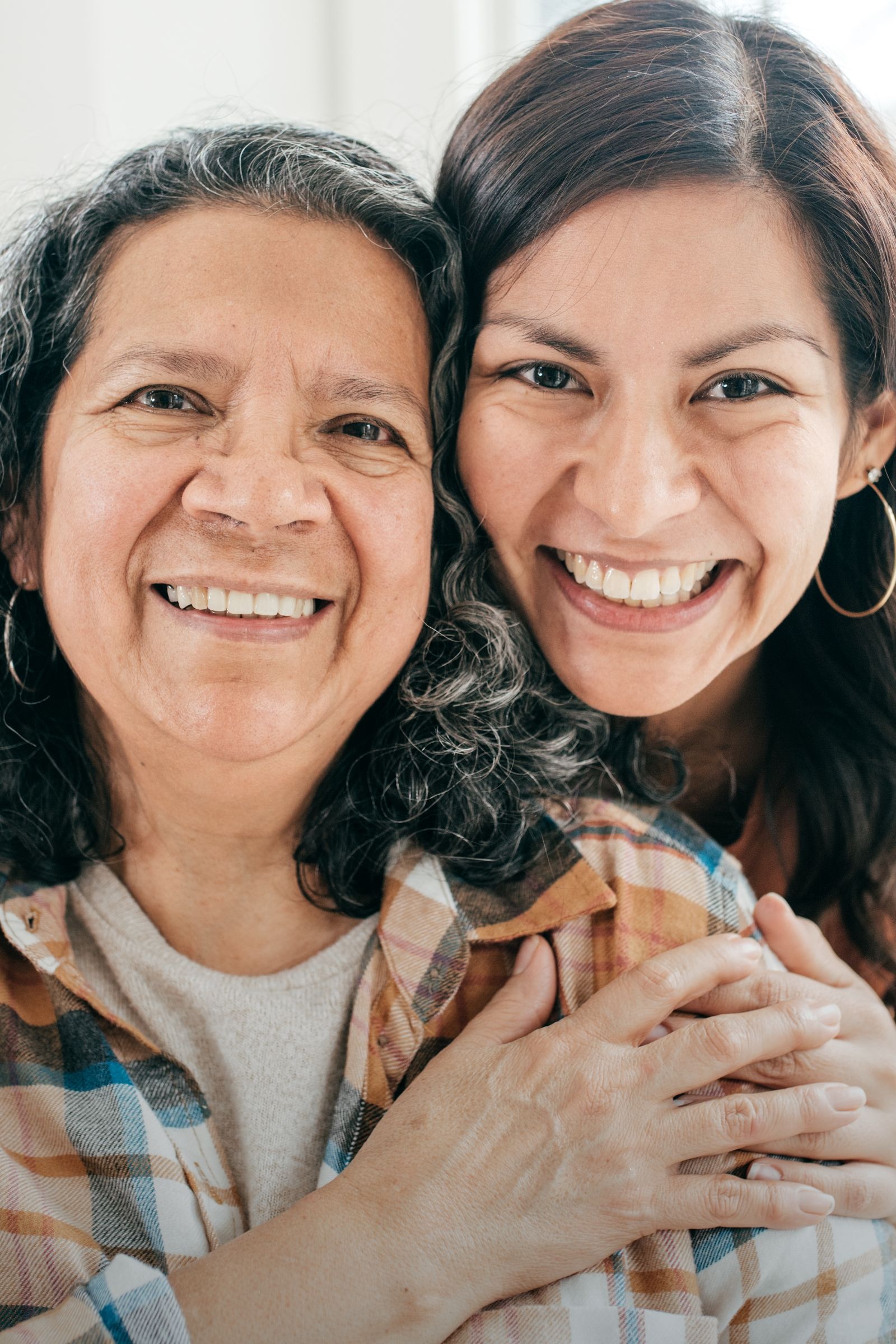 Adult Woman smiles with mother